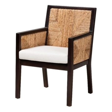 Baxton Studio Joana Modern Bohemian Dark Brown Mahogany Wood Dining Chair