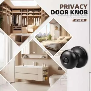 GOBEKOR Privacy Door Knobs - Modern Matte Black Design