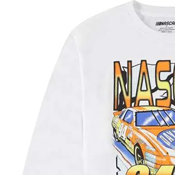 NASCAR Vintage Daytona 500 Shirt Racing Mens Graphic Long Sleeve T-Shirt (White, Medium)