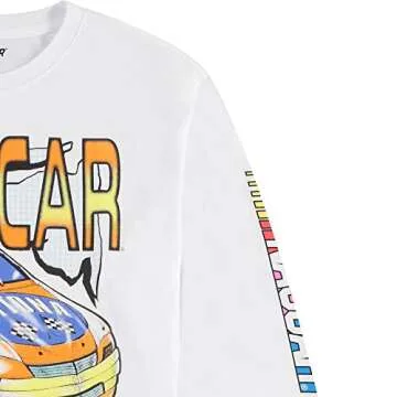 NASCAR Vintage Daytona 500 Shirt Racing Mens Graphic Long Sleeve T-Shirt (White, Medium)