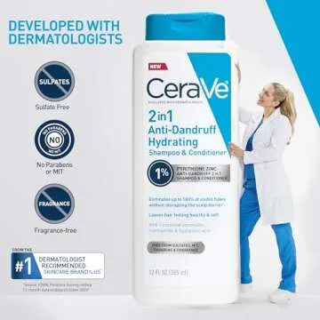 CeraVe Dandruff Shampoo & Conditioner, 1% Zinc Pyrithione Solution