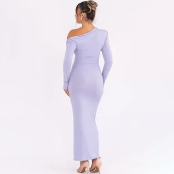 Elegant Women's One Shoulder Long Sleeve Bodycon Dress