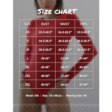 PUMIEY Long Sleeve Bodysuit For Women Sexy Crew Neck Tops Body Suits Womens Fashion Red Bodysuits Ru...