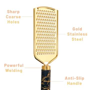 Professional Cheese Grater, Stainless Steel Cheese Grater Handheld, Cheese Grater Hand Crank, Practical Kitchen Gadgets, Graters for Cheese, Chocolate, Spices (Gold）