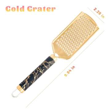 Professional Cheese Grater, Stainless Steel Cheese Grater Handheld, Cheese Grater Hand Crank, Practical Kitchen Gadgets, Graters for Cheese, Chocolate, Spices (Gold）