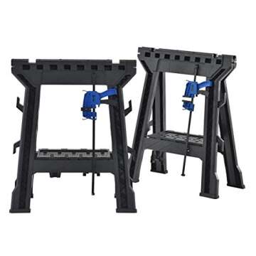 Muscle Rack FSHL-2PK Heavy Duty Folding Sawhorses, Plastic