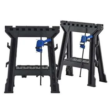 Muscle Rack FSHL-2PK Heavy Duty Folding Sawhorses, Plastic