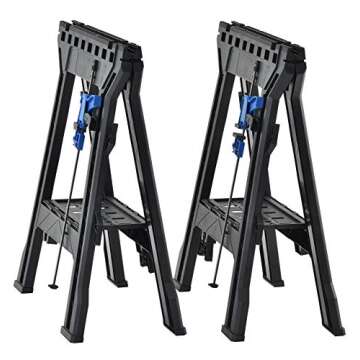Muscle Rack FSHL-2PK Heavy Duty Folding Sawhorses, Plastic