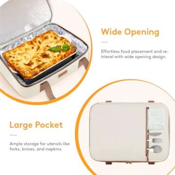 LUNCIA Insulated Casserole Carrier for Potlucks and Picnics