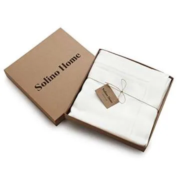 Solino Home White Linen Tablecloth 120" L x 60" W Inch - 100% Pure Linen Classic Hemstitch Table Cloth for Rectangle Tables - Machine Washable Tablecloth for Wedding, Spring, Easter