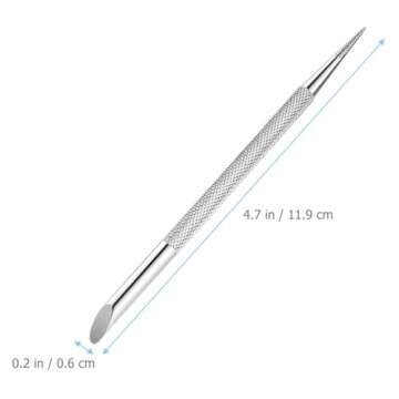 minkissy 4pcs Stainless Steel Cuticle Pusher Trimmer Dual Sided Nail Care Tools for Manicure Pedicur...