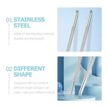 minkissy 4pcs Stainless Steel Cuticle Pusher Trimmer Dual Sided Nail Care Tools for Manicure Pedicure Ideal for Cleaning Nail Cuticles and Ingrown Nails