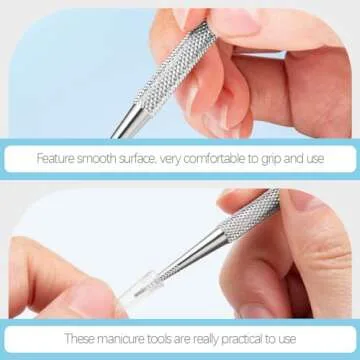 minkissy 4pcs Stainless Steel Cuticle Pusher Trimmer Dual Sided Nail Care Tools for Manicure Pedicure Ideal for Cleaning Nail Cuticles and Ingrown Nails