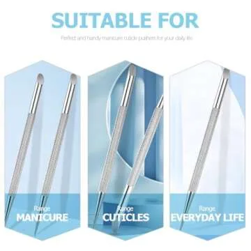 minkissy 4pcs Stainless Steel Cuticle Pusher Trimmer Dual Sided Nail Care Tools for Manicure Pedicure Ideal for Cleaning Nail Cuticles and Ingrown Nails