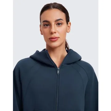 CRZ YOGA SoftAura Full Zip Up Hoodie - Comfortable & Stylish