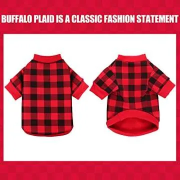 Warm Buffalo Plaid Dog Fleece Sweater for Small Dogs