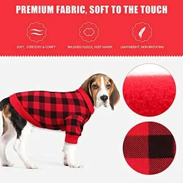 Warm Buffalo Plaid Dog Fleece Sweater for Small Dogs