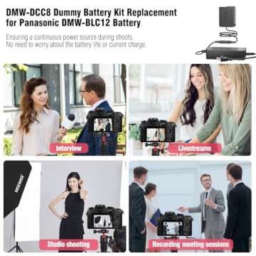 F1TP DMW-AC10 DMW-DCC8 AC Power Adapter Dummy Battery for Panasonic Lumix DMC-G5 G6 G7 GX8 G80 G81 G...