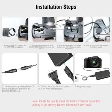 Reliable AC Power Adapter for Panasonic Lumix Cameras