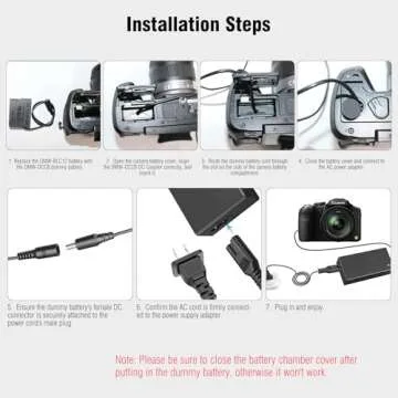 Reliable AC Power Adapter for Panasonic Lumix Cameras