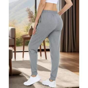ZENEX 3 Pack Womens Joggers Women's Sweatpants with Pockets, for Running Yoga Workout Lounge(601-S/M-B/LT GR/GR)