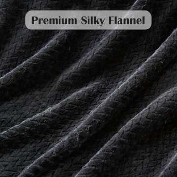 NEWCOSPLAY Super Soft Throw Blanket Black Premium Silky Flannel Fleece Leaves Pattern Lightweight Bed Blanket All Season Use (Black, Throw(50"x60"))