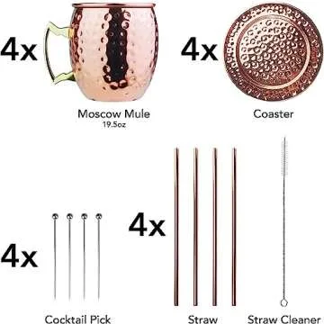 Arora 23pc Moscow Mule Set - Complete Copper Barware