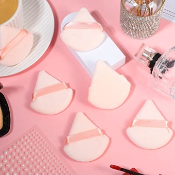Pimoys 6 Pieces Soft Velour Triangle Powder Puff Set