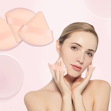 Pimoys 6 Pieces Soft Velour Triangle Powder Puff Set