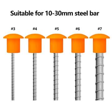 Rebar Caps 50PCS Mushroom Rebar End Caps,Plastic Rebar Safety Caps,Construction Safety Caps Fit for ...