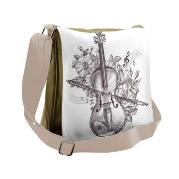 Lunarable Violin Messenger Bag - Stylish & Practical Music Bag with Adjustable Strap
