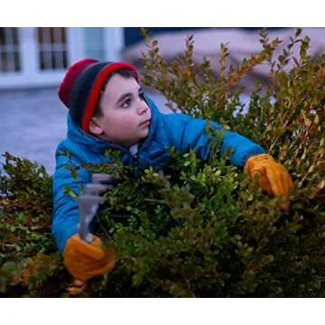 JustForKids Synthetic Leather Kids Garden Gloves Brown, 3-5 Years Old, Durable, Breathable, Non-Slip, Adjustable Safety Cuff, Child-Sized Work Gloves for Planting, Digging, Weeding, Outdoor Play, DIY