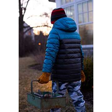 JustForKids Synthetic Leather Kids Garden Gloves Brown, 3-5 Years Old, Durable, Breathable, Non-Slip, Adjustable Safety Cuff, Child-Sized Work Gloves for Planting, Digging, Weeding, Outdoor Play, DIY