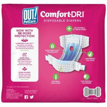 OUT! Petcare Disposable Dog Diapers for Female Dogs – Ultimate Comfort & Protection