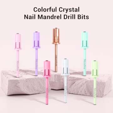MelodySusie Crystal Top Mandrel Bit – 3/32'' Easy Off Nail Drill for Manicures and Pedicures