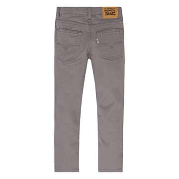 Levi's Boys' Little 511 Slim Fit Uniform Pants, Dark Gull Grey, 4