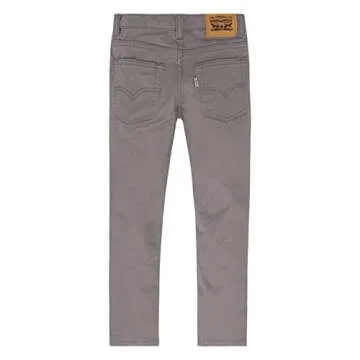 Levi's Boys' Little 511 Slim Fit Uniform Pants, Dark Gull Grey, 4