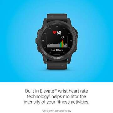 Garmin Tactix Charlie, Premium GPS Watch with Tactical Functionality, Night Vision Goggle Compatibility, Topo Mapping and Other Tactical-specific Features