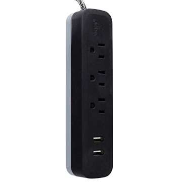 Globe Electric - 78257 Designer Series Power Strip, Rose 3 Outlet