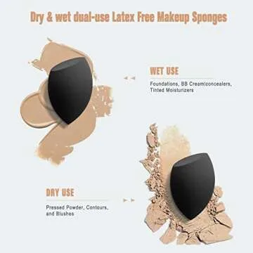 FERYES Makeup Sponge Holder with Makeup Sponge– Eco-Friendly Silicone Beauty Make Up Blender Case and Dry & Wet Use Foundation Sponge for Travel