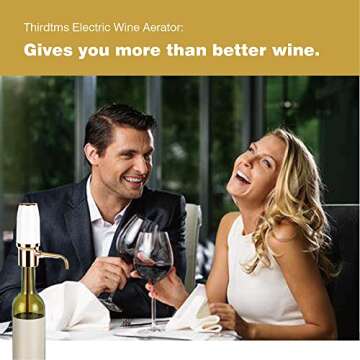 Thirdtms Electric Wine Aerator Pourer, Wine Air Aerator Pourer, Wine Dispenser with Aerator, Wine Po...