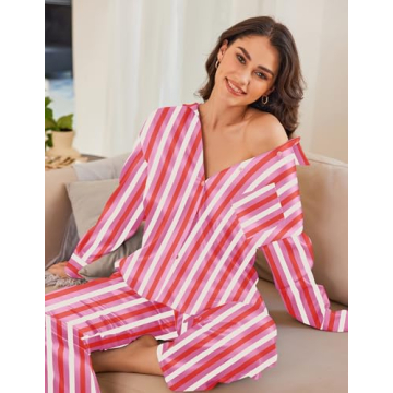 Ekouaer Soft Satin Pajama Set for Cozy Nights
