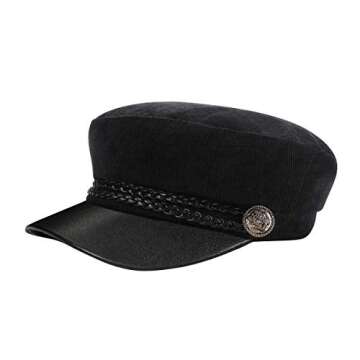 WETOO Women Newsboy Hat Cap for Ladies Visor Beret Hat Black