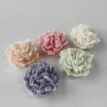 Flower Mold Flower Soap Mold Peony Soap Mold Rose Soap Mold Resin Casting Mold Resin Making Molds Si...