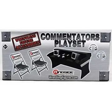Ringside Commentators Playset (Silver) Collectibles Exclusive Toy Wrestling Action Figure Accessory Pack