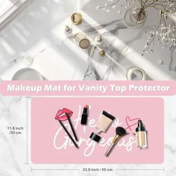 Elegant Baby Pink Makeup Mat - Dual-Sided Vanity Protector
