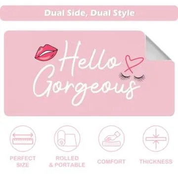 Elegant Baby Pink Makeup Mat - Dual-Sided Vanity Protector