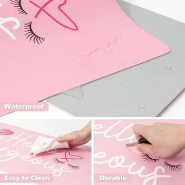 Elegant Baby Pink Makeup Mat - Dual-Sided Vanity Protector