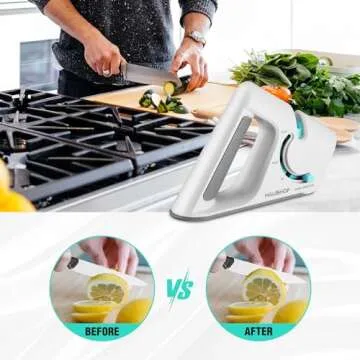 HAUSHOF 4-in-1 Knife Sharpener for All Types of Knives