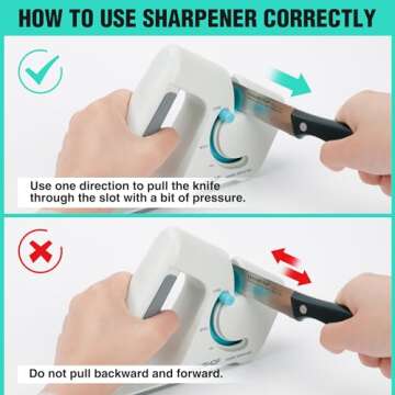 HAUSHOF 4-in-1 Knife Sharpener Tool, Premium 4-Stage Kitchen Knife Sharpeners for Scissors, Pocket knife, Hunting Knife, Grind and Polish Knife Accessories, Adjustable Handheld Manual Knife Sharpener